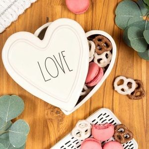 Rae Dunn Heart Shaped LOVE Ceramic Box